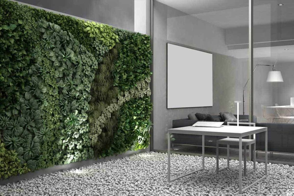 Home entrance or foyer artificial grass wall design ideas