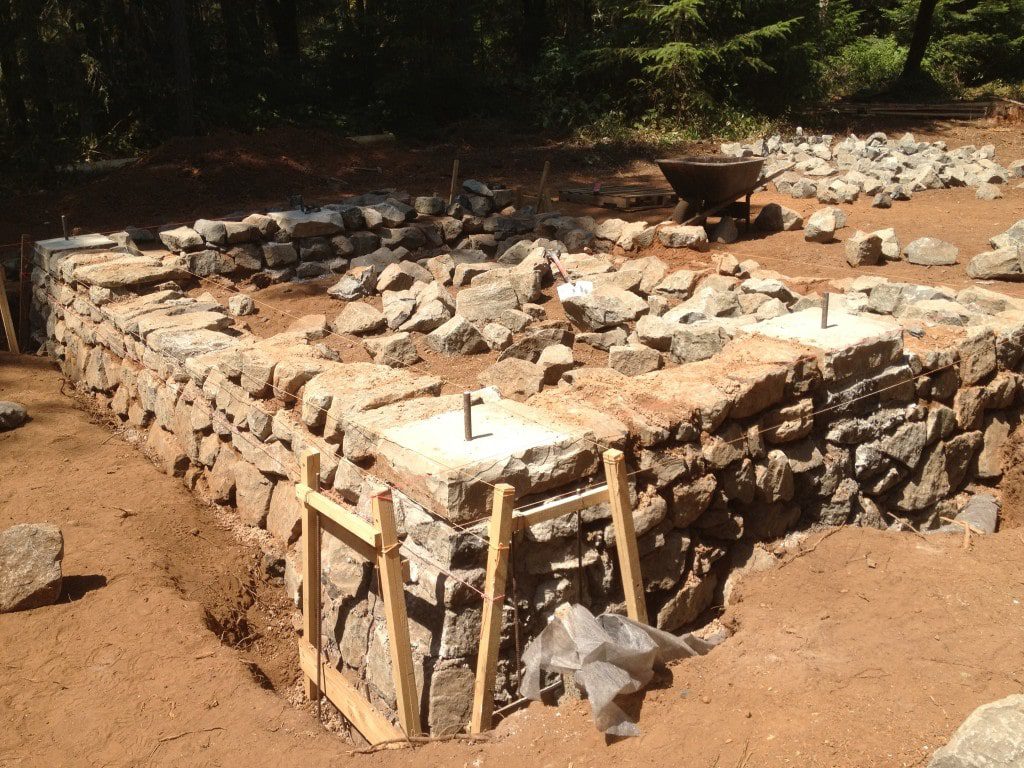 The final stage: How To Build a Stone Wall with Mortar